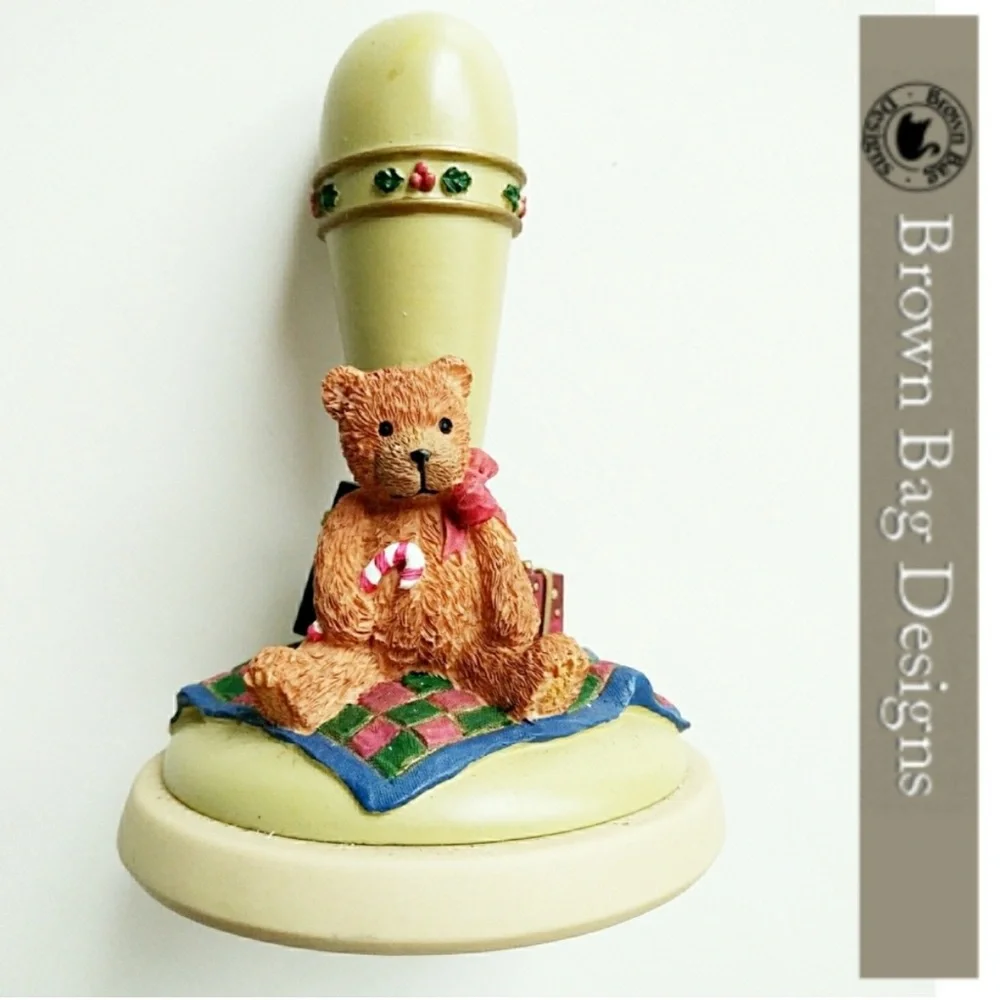 Hill Design Brown Bag Christmas Teddy Bear Cookie Stamp Press